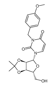 1-(2,3-O-Isopropylidene-β-D-ribofuranosyl)-3-(4-methoxybenzyl)uracil结构式