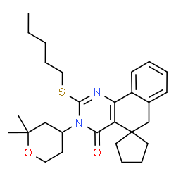 3-(2,2-dimethyltetrahydro-2H-pyran-4-yl)-2-(pentylsulfanyl)-5,6-dihydrospiro(benzo[h]quinazoline-5,1'-cyclopentane)-4(3H)-one picture