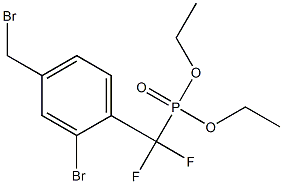 [(2-Bromo-4-bromomethyl-phenyl)-difluoro-methyl]-phosphonic acid diethyl ester结构式