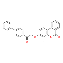 4-methyl-3-[2-oxo-2-(4-phenylphenyl)ethoxy]benzo[c]chromen-6-one结构式