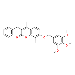 3-benzyl-4,8-dimethyl-7-[(3,4,5-trimethoxyphenyl)methoxy]chromen-2-one picture
