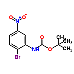 (2-溴-5-硝基苯基)氨基甲酸叔丁酯结构式