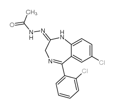 N'-[7-chloro-5-(2-chlorophenyl)-3H-1,4-benzodiazepin-2-yl]acetohydrazide Structure