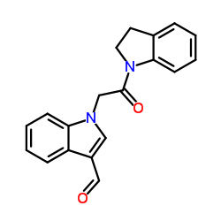 1-[2-(2,3-Dihydro-indol-1-yl)-2-oxo-ethyl]-1H-indole-3-carbaldehyde结构式