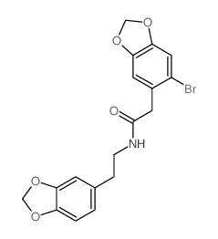 N-(2-benzo[1,3]dioxol-5-ylethyl)-2-(6-bromobenzo[1,3]dioxol-5-yl)acetamide picture