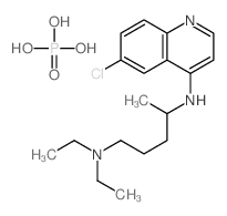 4-N-(6-chloroquinolin-4-yl)-1-N,1-N-diethylpentane-1,4-diamine,phosphoric acid结构式