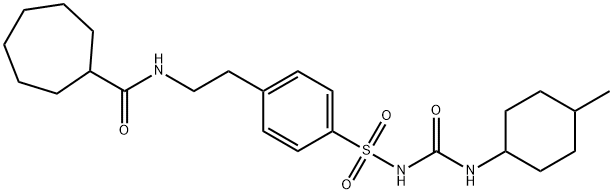 Urea, 1-p-(2-cycloheptanecarboxamidoethyl)phenylsulfonyl-3-(4-methylcyclohexyl)- structure