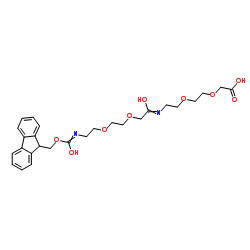 10-Oxo-5,8,14,17-tetraoxa-2,11-diazanonadecanedioic acid 1-(9H-fluoren-9-ylmethyl) ester Structure