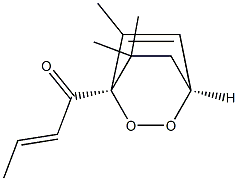 (E)-1-[(1R,4S)-6,7,7-Trimethyl-2,3-dioxabicyclo[2.2.2]oct-5-en-1α-yl]-2-buten-1-one结构式