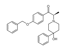 (2R)-1-(4-benzyloxy-phenyl)-2-(4-hydroxy-4-phenyl-piperidin-1-yl)-1-propanone结构式
