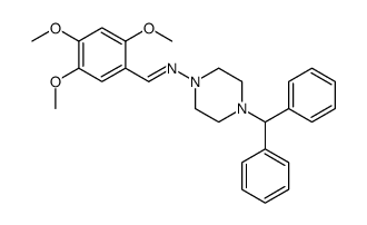 (E)-N-(4-benzhydrylpiperazin-1-yl)-1-(2,4,5-trimethoxyphenyl)methanimine Structure