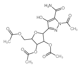 1H-Pyrazole-5-carboxamide,1-acetyl-4-hydroxy-3-(2,3,5-tri-O-acetyl-b-D-ribofuranosyl)- structure