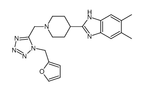 1H-Benzimidazole,2-[1-[[1-(2-furanylmethyl)-1H-tetrazol-5-yl]methyl]-4-piperidinyl]-5,6-dimethyl-(9CI) structure