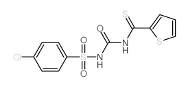1-(4-chlorophenyl)sulfonyl-3-(thiophene-2-carbothioyl)urea结构式