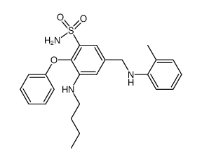 3-Butylamino-2-phenoxy-5-(o-tolylamino-methyl)-benzenesulfonamide结构式