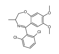 5-(2,6-dichloro-phenyl)-7,8-dimethoxy-3-methyl-2,3-dihydro-benzo[f][1,4]oxazepine结构式