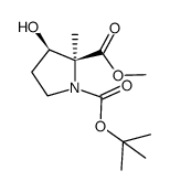 (2S,3R)-3-Hydroxy-2-methylpyrrolidine-1,2-dicarboxylic Acid 1-tert-butyl Ester 2-methyl Ester结构式