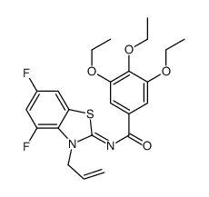 N-(4,6-difluoro-3-prop-2-enyl-1,3-benzothiazol-2-ylidene)-3,4,5-triethoxybenzamide结构式