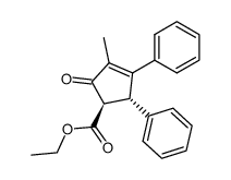 3-methyl-2-oxo-4,5-diphenyl-cyclopent-3-enecarboxylic acid ethyl ester结构式