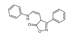 4-[(E)-2-anilinoethenyl]-3-phenyl-4H-1,2-oxazol-5-one结构式