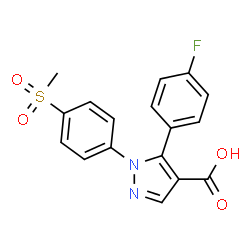 1H-Pyrazole-4-carboxylic acid, 5-(4-fluorophenyl)-1-[4-(Methylsulfonyl)phenyl]- structure