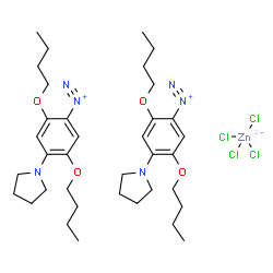 2,5-dibutoxy-4-(pyrrolidinyl)benzenediazonium tetrachlorozincate (2:1)结构式