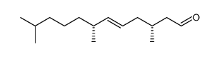 (3R,7R,5E)-3,7,11-trimethyldodec-5-en-1-al结构式