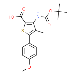 3-TERT-BUTOXYCARBONYLAMINO-5-(4-METHOXYPHENYL)-4-METHYLTHIOPHENE-2-CARBOXYLICACID Structure