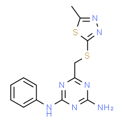 6-{[(5-Methyl-1,3,4-thiadiazol-2-yl)sulfanyl]methyl}-N-phenyl-1,3,5-triazine-2,4-diamine结构式
