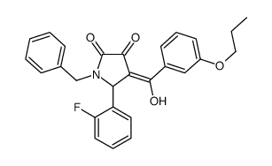 1-benzyl-5-(2-fluorophenyl)-4-[hydroxy-(3-propoxyphenyl)methylidene]pyrrolidine-2,3-dione结构式