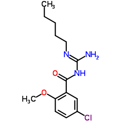 5-Chloro-2-methoxy-N-(N-pentylcarbamimidoyl)benzamide结构式