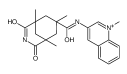1,5,7-trimethyl-N-(1-methylquinolin-1-ium-3-yl)-2,4-dioxo-3-azabicyclo[3.3.1]nonane-7-carboxamide结构式