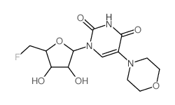 1-[(2R,3R,4S,5S)-5-(fluoromethyl)-3,4-dihydroxy-oxolan-2-yl]-5-morpholin-4-yl-pyrimidine-2,4-dione Structure