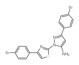 1H-Pyrazol-5-amine, 3-(4-bromophenyl)-1-(4-(4-bromophenyl)-2-thiazolyl)-结构式