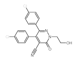4-Pyridazinecarbonitrile, 5,6-bis(4-chlorophenyl)-2,3-dihydro-2-(2-hydroxyethyl)-3-oxo- Structure
