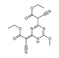 ethyl 2-cyano-2-[(6E)-6-(1-cyano-2-ethoxy-2-oxoethylidene)-4-methoxy-1H-1,3,5-triazin-2-yl]acetate Structure