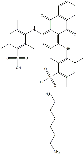 m,m'-[(9,10-dihydro-9,10-dioxo-1,4-anthrylene)diimino]bis[2,4,6-trimethylbenzenesulphonic] acid, compound with hexane-1,6-diamine (1:1) picture