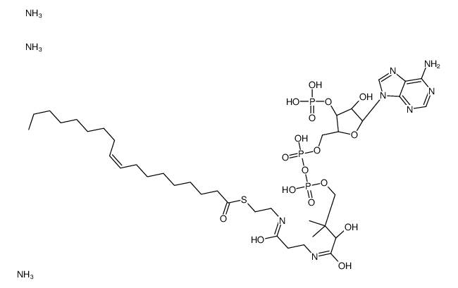 triazanium,[(2R,3R,5R)-5-(6-aminopurin-9-yl)-4-hydroxy-2-[[[[(3R)-3-hydroxy-2,2-dimethyl-4-[[3-[2-[(Z)-octadec-9-enoyl]sulfanylethylamino]-3-oxopropyl]amino]-4-oxobutoxy]-oxidophosphoryl]oxy-oxidophosphoryl]oxymethyl]oxolan-3-yl] hydrogen phosphate Structure