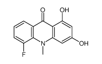 5-fluoro-1,3-dihydroxy-10-methyl-acridan-9-one Structure