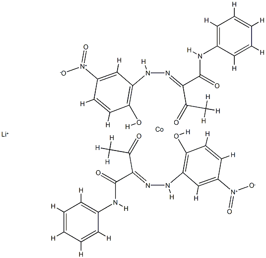 lithium bis[2-[(2-hydroxy-5-nitrophenyl)azo]-3-oxo-N-phenylbutyramidato(2-)]cobaltate(1-)结构式