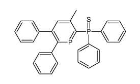 (3-methyl-5,6-diphenylphosphinin-2-yl)-diphenyl-sulfanylidene-λ5-phosphane结构式