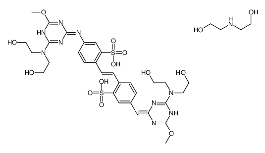 4,4'-bis[[4-[bis(2-hydroxyethyl)amino]-6-methoxy-1,3,5-triazin-2-yl]amino]stilbene-2,2'-disulphonic acid, compound with 2,2'-iminodiethanol结构式