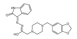 1-Piperazineacetic acid, 4-piperonyl-, (2-oxo-3-indolinylidene)hydrazi de (Z)- Structure