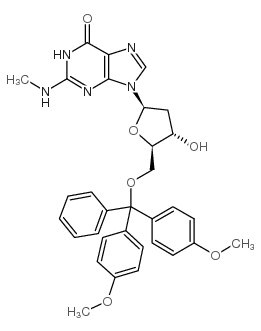 5'-O-(DIMETHOXYTRITYL)-N2-METHYL-2'-DEOXYGUANOSINE结构式