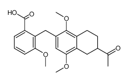 2-Acetyl-6-(2-carboxy-6-methoxybenzyl)-5,8-dimethoxy-1,2,3,4-tetrahydronaphthalene Structure