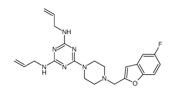 1-(4,6-bis-allylamino-1,3,5-triazin-2-yl)-4-(5-fluorobenzofuran-2-ylmethyl)piperazine Structure