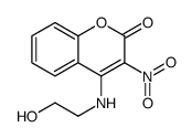 4-(2-hydroxyethylamino)-3-nitrochromen-2-one结构式
