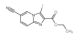 6-氰基-3-碘咪唑并[1,2-a]吡啶-2-羧酸乙基酯结构式