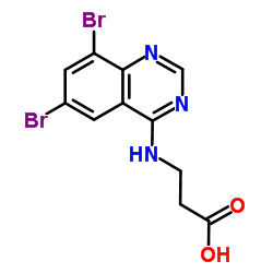 3-(6,8-DIBROMO-QUINAZOLIN-4-YLAMINO)-PROPIONIC ACID structure