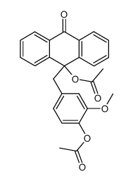 10-acetoxy-10-(4-acetoxy-3-methoxyphenylmethyl)-9(10H)anthracenone Structure